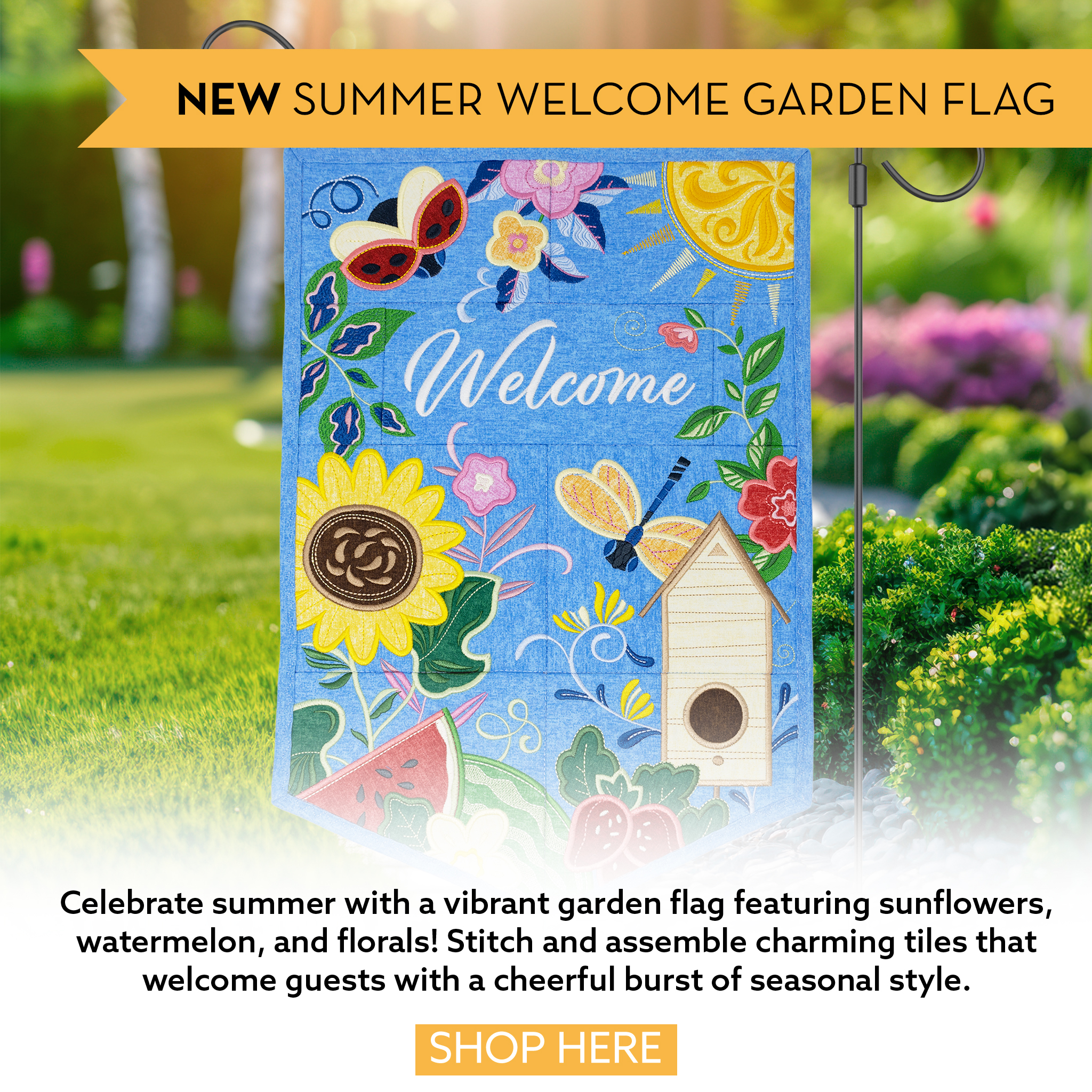 Summer Welcome Garden Flag